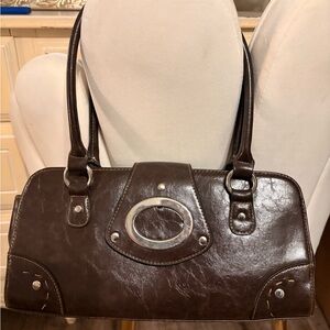 Elegant Brown Leather Handbag